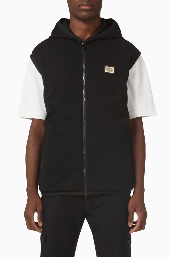 

Hooded Gilet in Nylon, Black