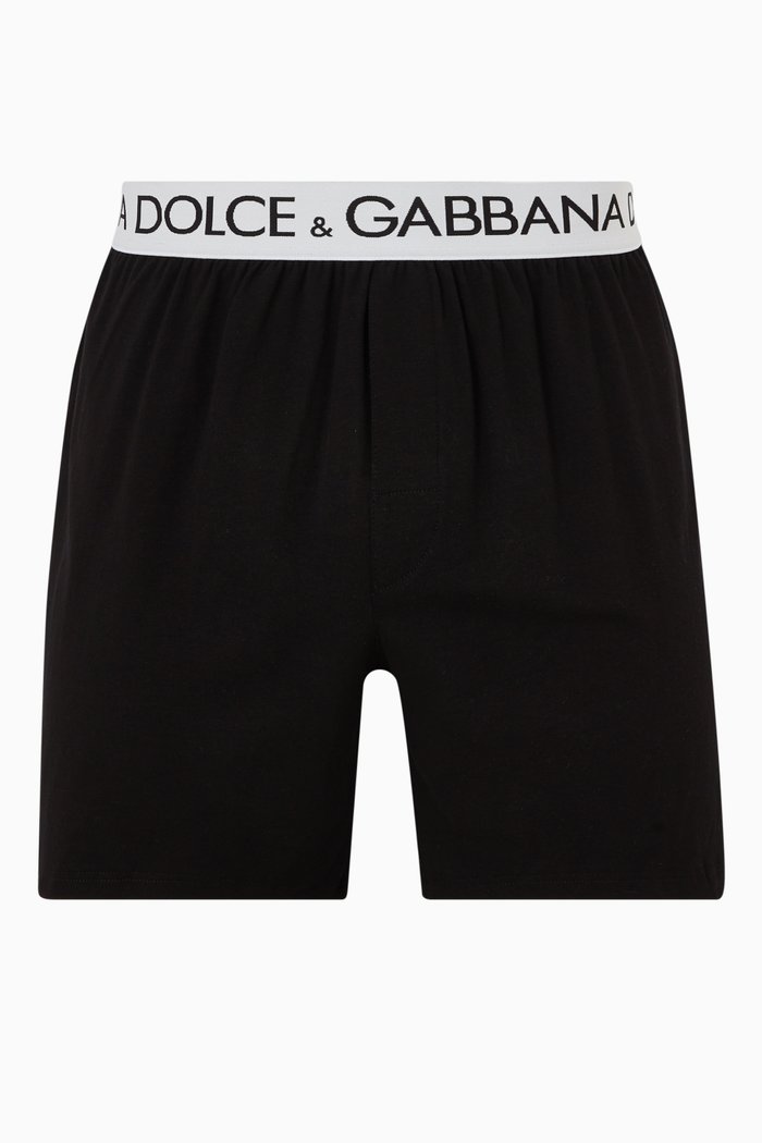 

Logo Boxer Shorts in Stretch-cotton, Black