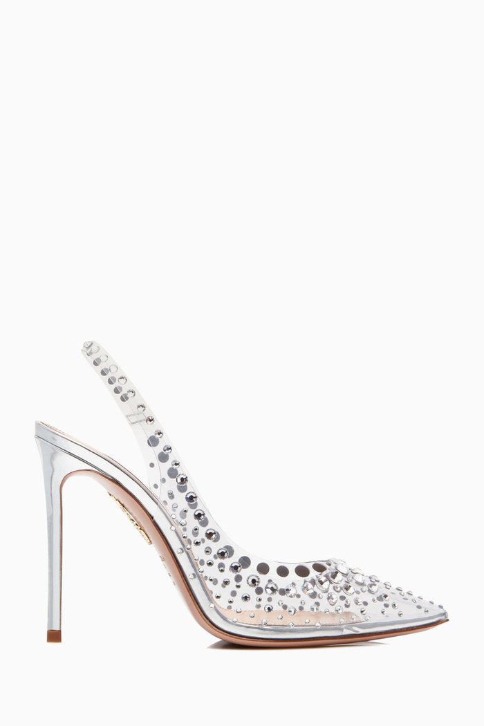

Starburst 105 Slingback Pumps in Plexi, Silver
