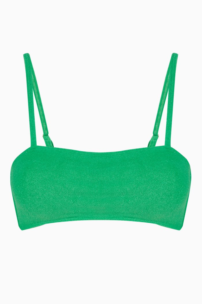 

Adara Bikini Top in Stretch Nylon Towelling, Green