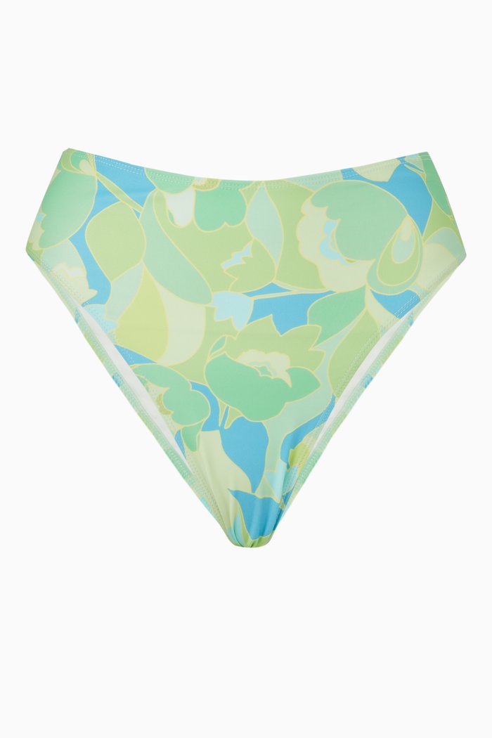 

Chania Bikini Bottoms in Stretch Nylon Towelling, Green