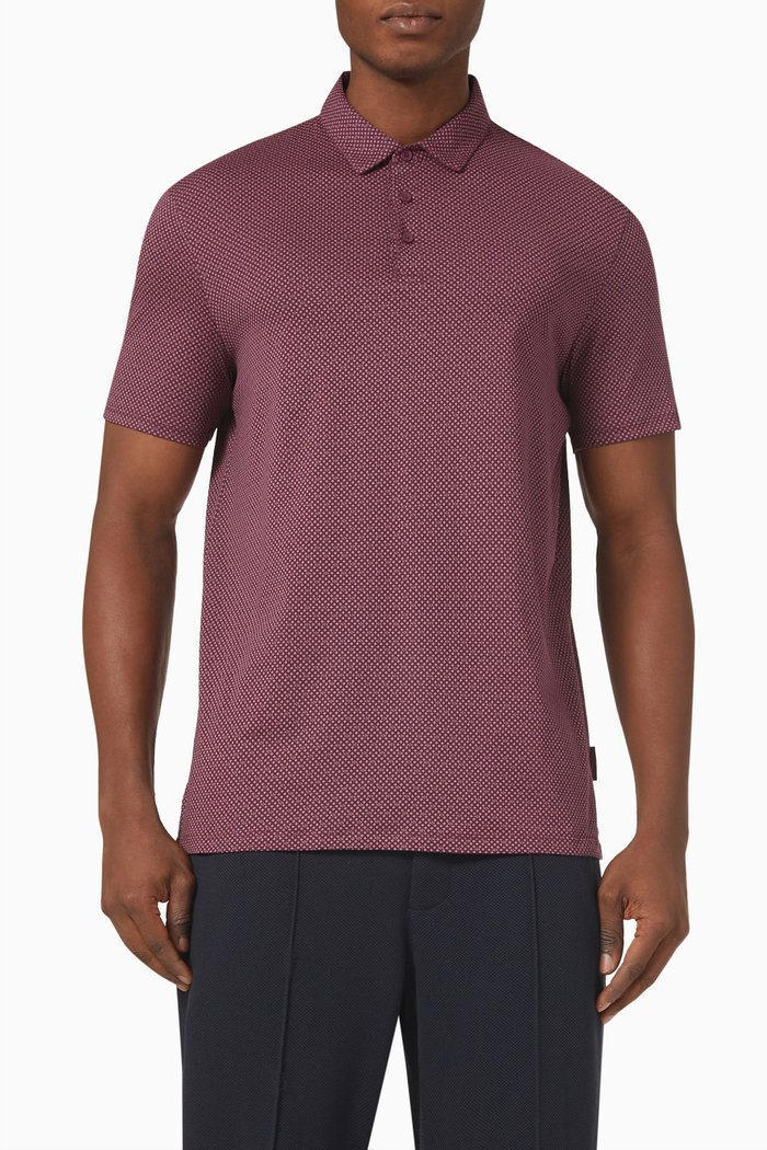 

Polo Shirt in Cotton, Burgundy