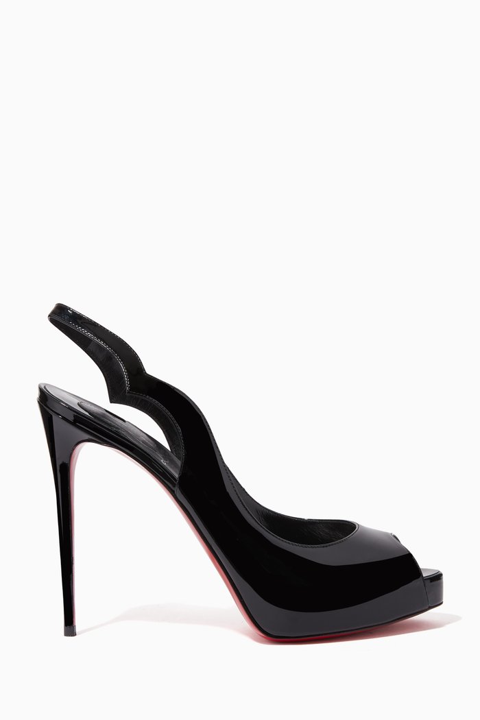 

Hot Chick Alta 120mm Slingback Pumps in Patent Leather, Black