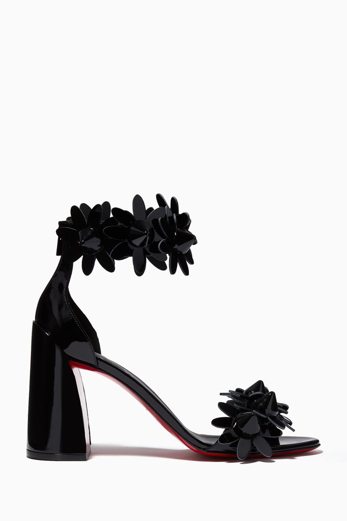 

Daisy Spikes 85mm Heel Sandals in Patent Calf Leather, Black