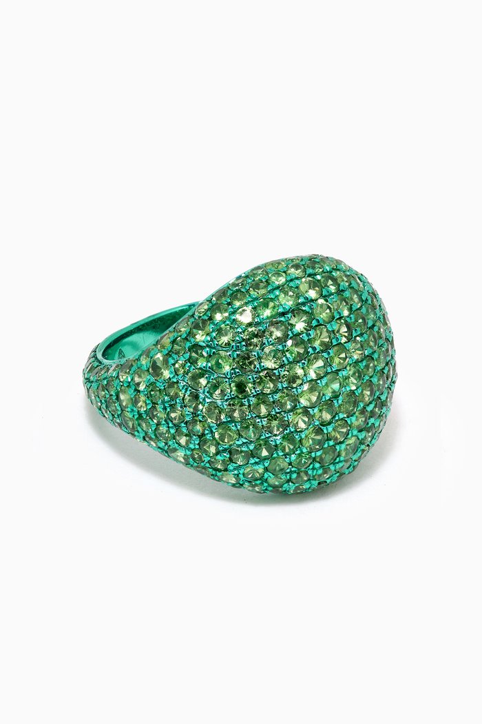 

Ceylon Sapphire Ring in 18kt White Gold, Green