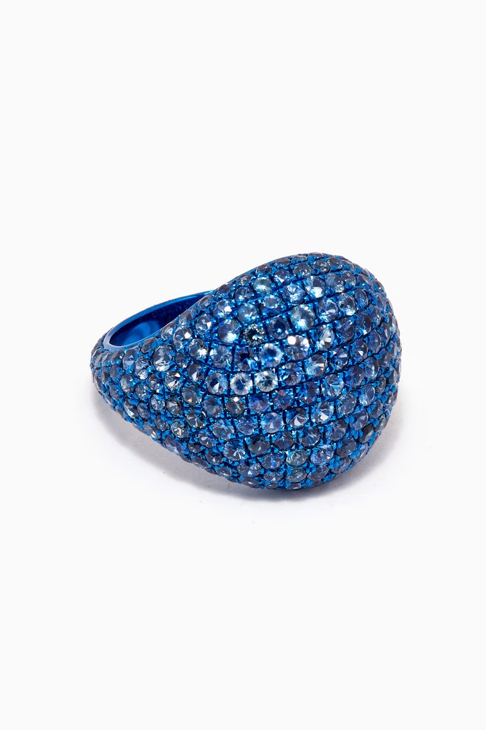

Medium Ceylon Sapphire Ring in 18kt White Gold, Blue