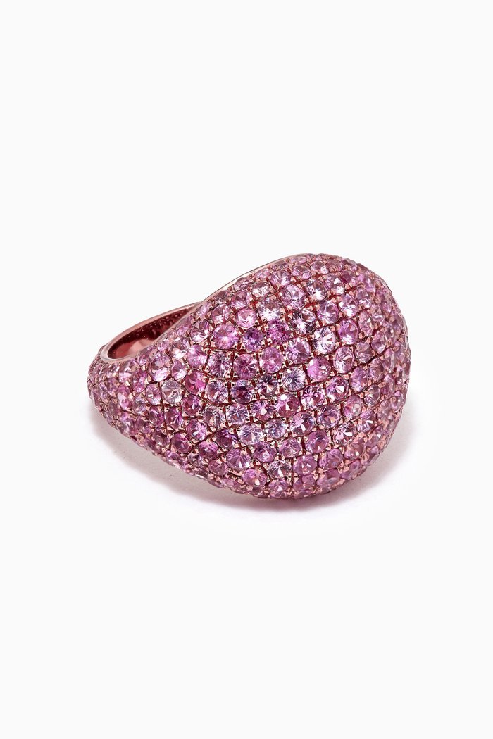 

Ceylon Sapphire Ring in 18kt White Gold, Pink