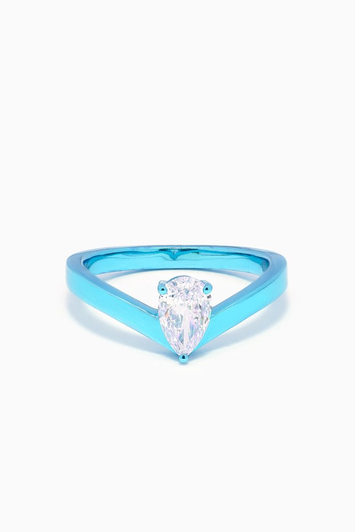 

Diamond Ring in 18kt White Gold, Blue
