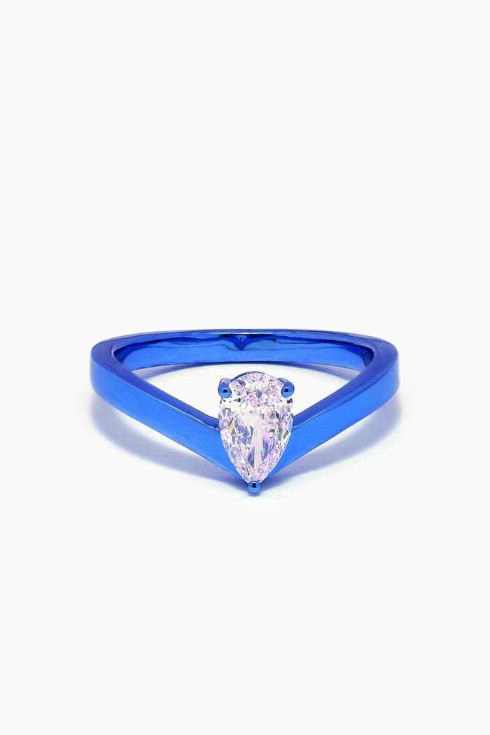 

Diamond Ring in 18kt White Gold, Blue