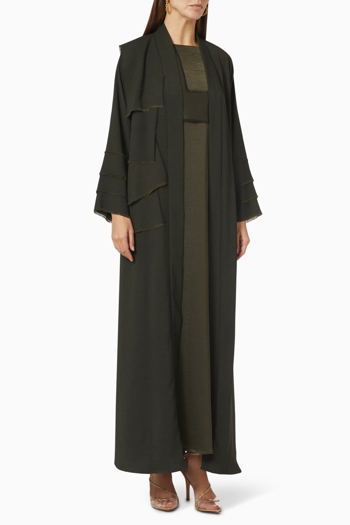 

Patchwork Abaya Set, Green