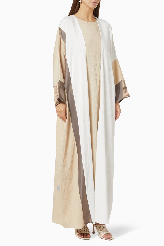 

Colour-blocking Abaya Set, Neutral