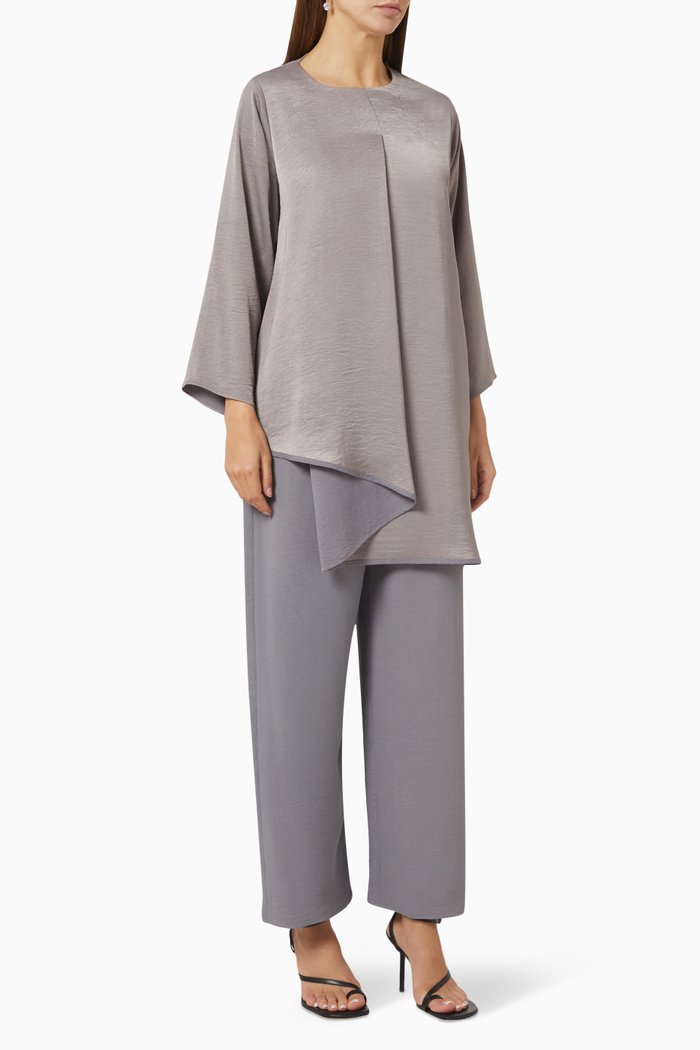 Coordinating Top & Pants Set, Grey