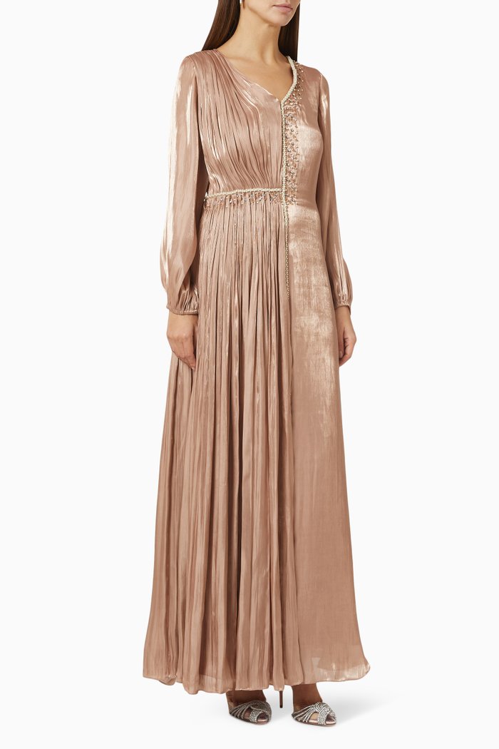 

Beaded Maxi Dress, Gold