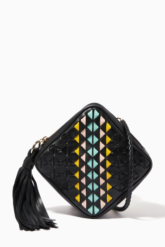 Petra Crossbody Bag in Mosaico Leather, Multicolour