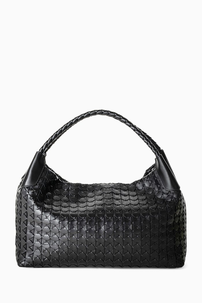

Secret Hobo Bag in Mosaico Leather, Black