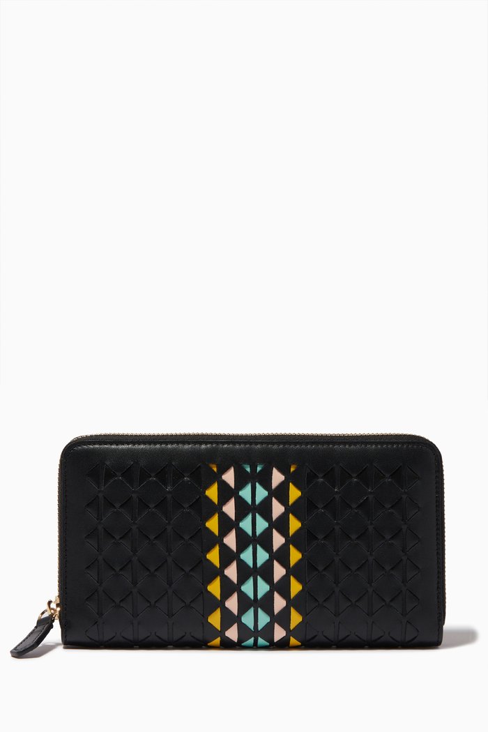 

Zip Around Wallet in Mosaico Leather, Multicolour