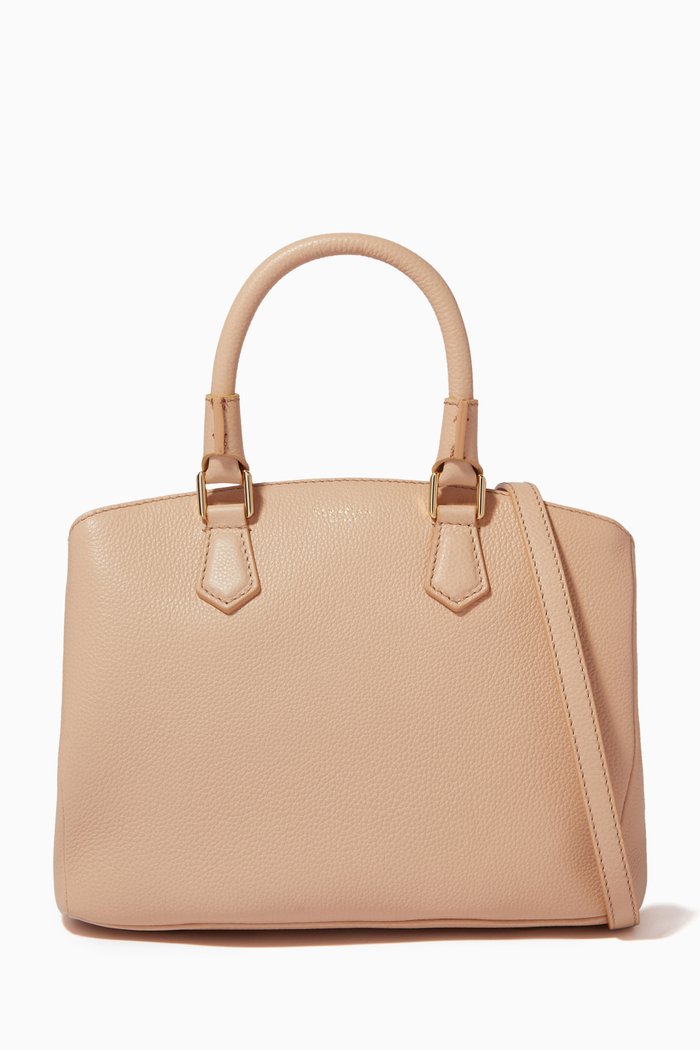 

Small Luna Bag in Rugiada Leather, Neutral