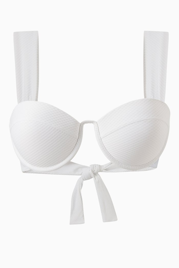 

Modern Bustier Bikini Top in Lycra®, White