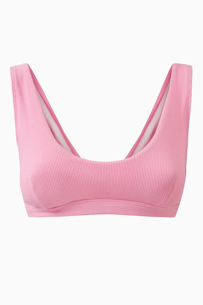 Plunge Crop Bikini Top in LYCRA®, Pink