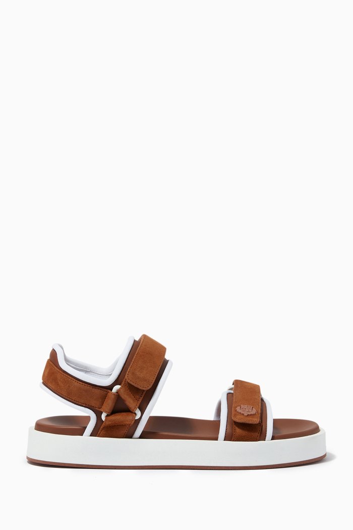 

Waikiki Slip-on Sandals in Suede, Brown