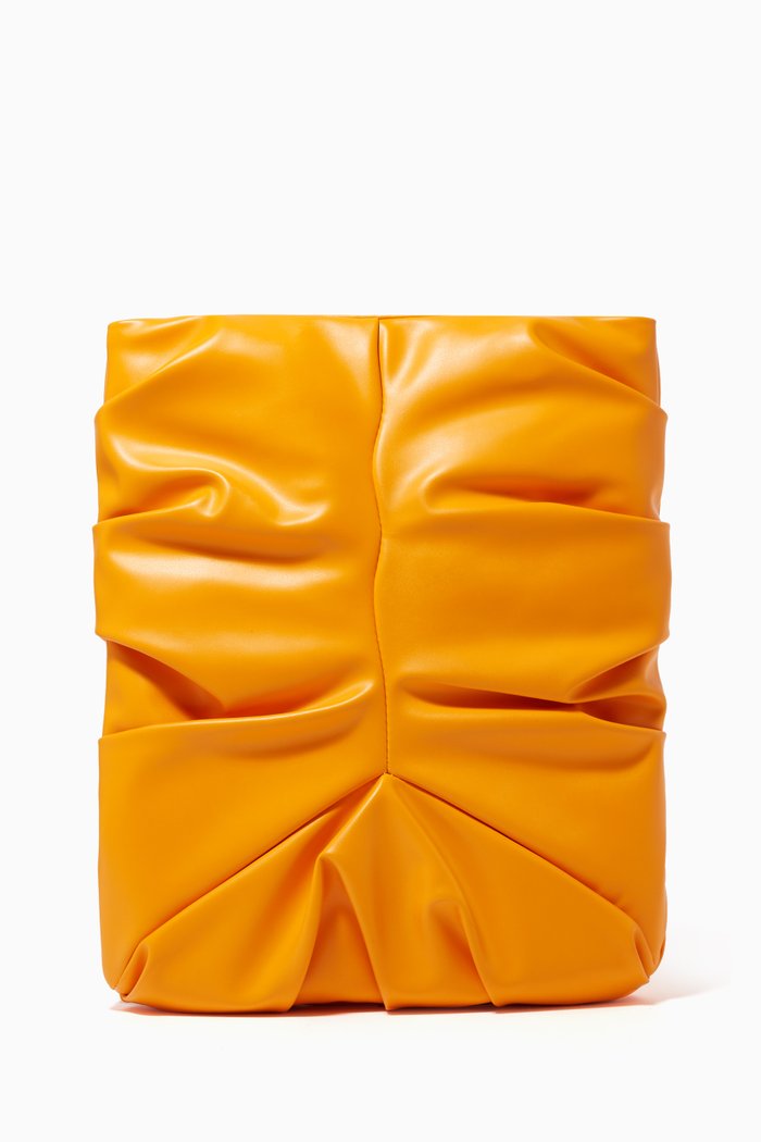 

Esme Square Clutch in Vegan Leather, Orange