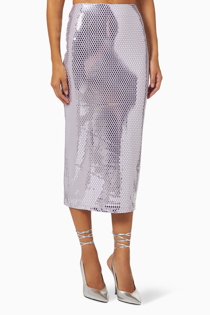 

Hermony Sequin Midi Skirt, Purple