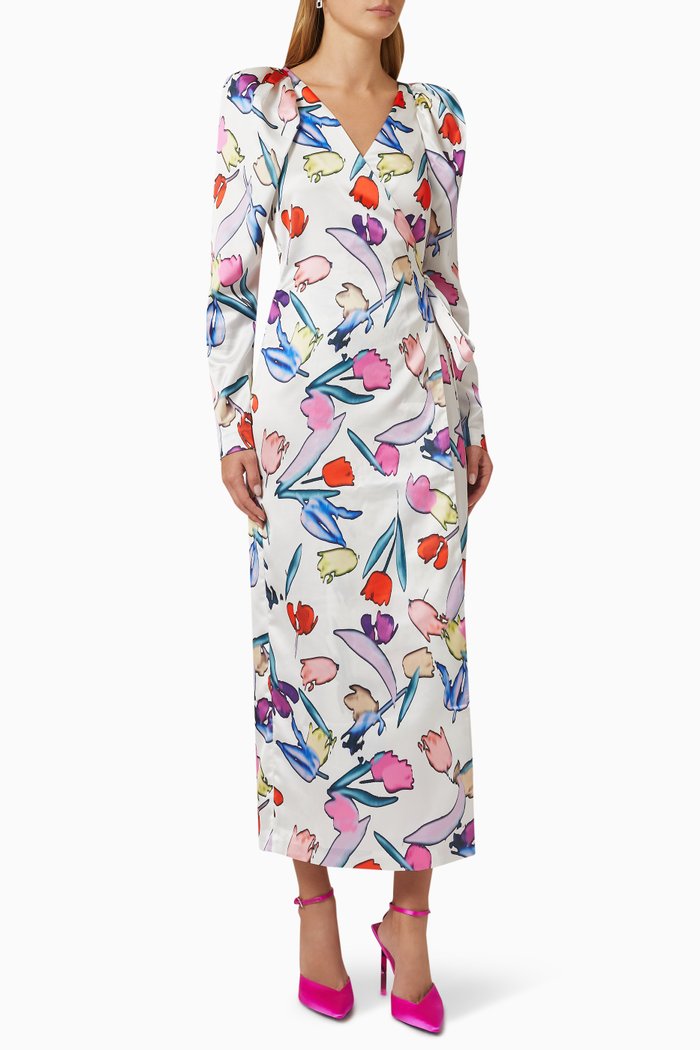 

Bridget Maxi Dress in Recycled Polyester Stretch, White