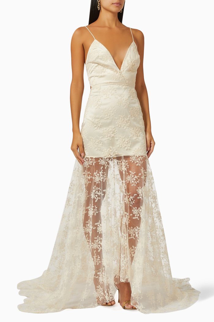 

Miley Wedding Dress in Lace, White