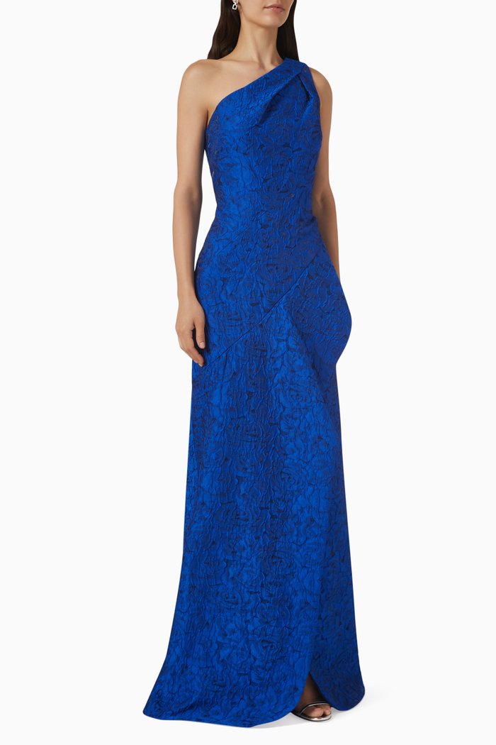 

One-shoulder Gown, Blue