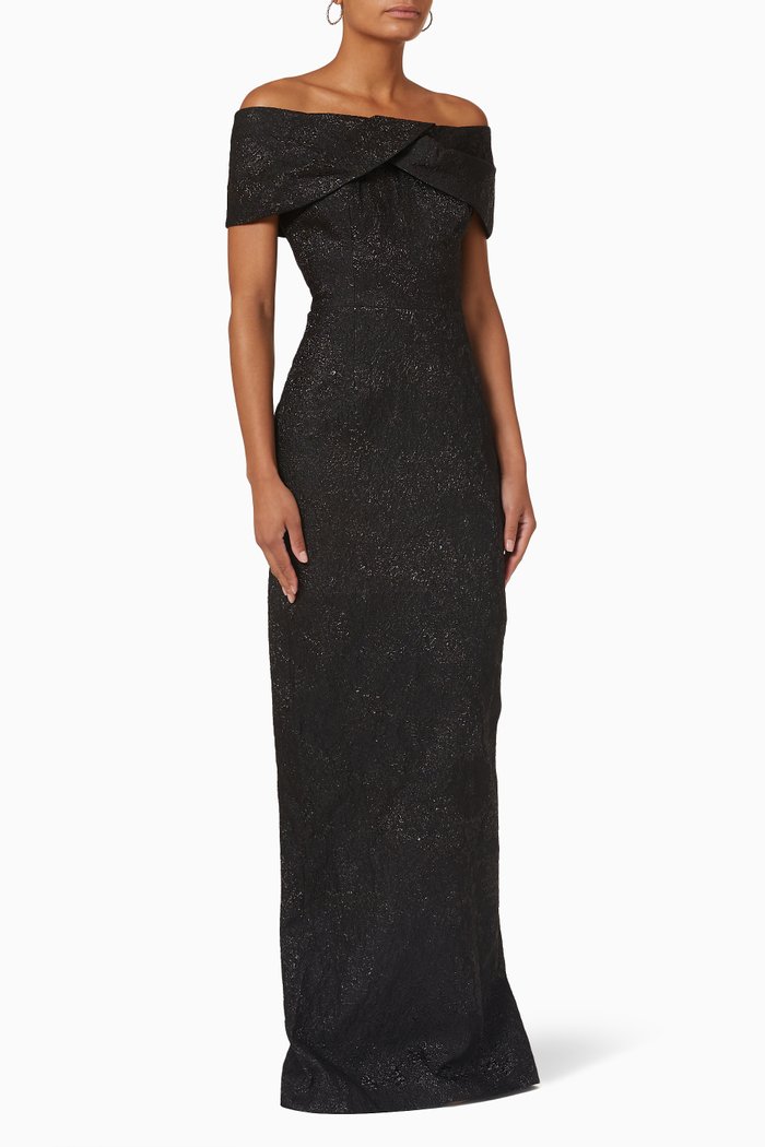

Portrait Gown in Jacquard, Black