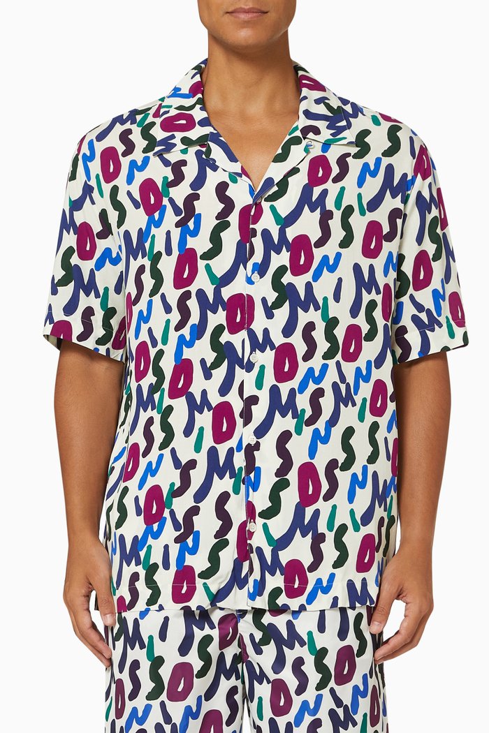 

Camp Collar Shirt in Viscose, Multicolour