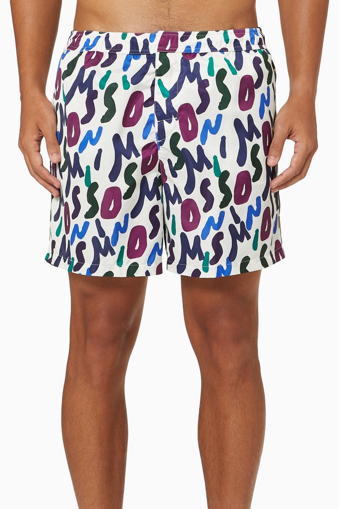 

Logo Print Swim Shorts in Techno Fabric, Multicolour