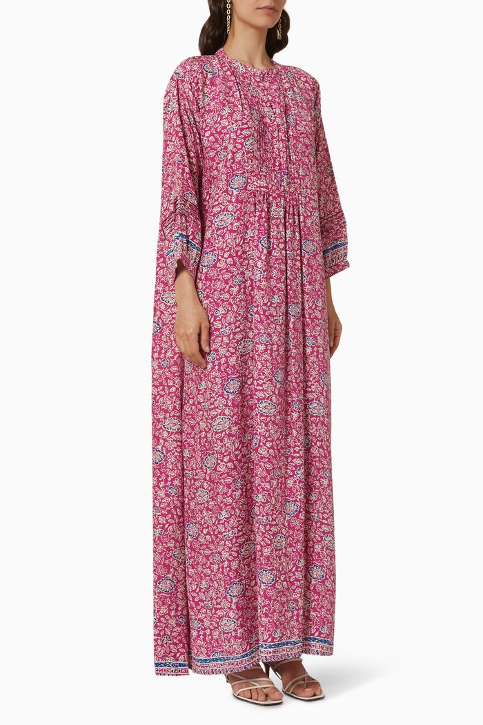 

Sammie Floral Maxi Dress in Silk, Red