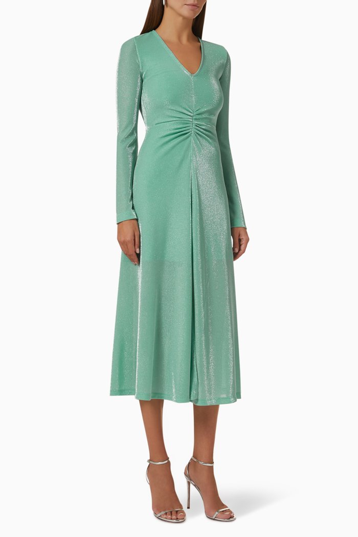 

Sierra Maxi Dress in Metallic Jersey, Green