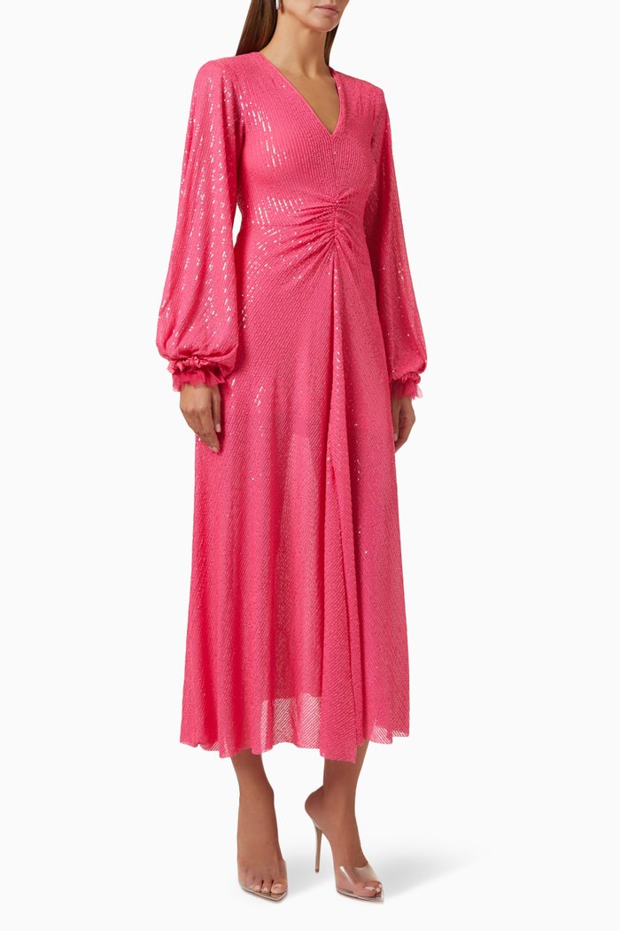 

Sirin Ruched Maxi Dress, Pink