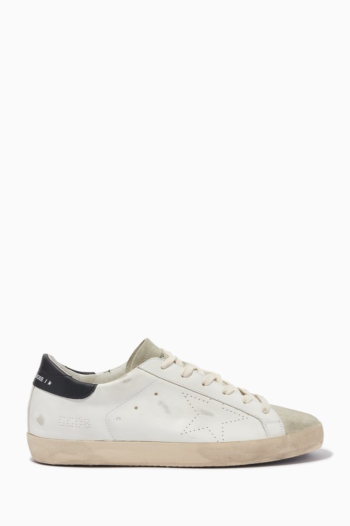

Super Star Perforated Patch Sneakers in Leather, White