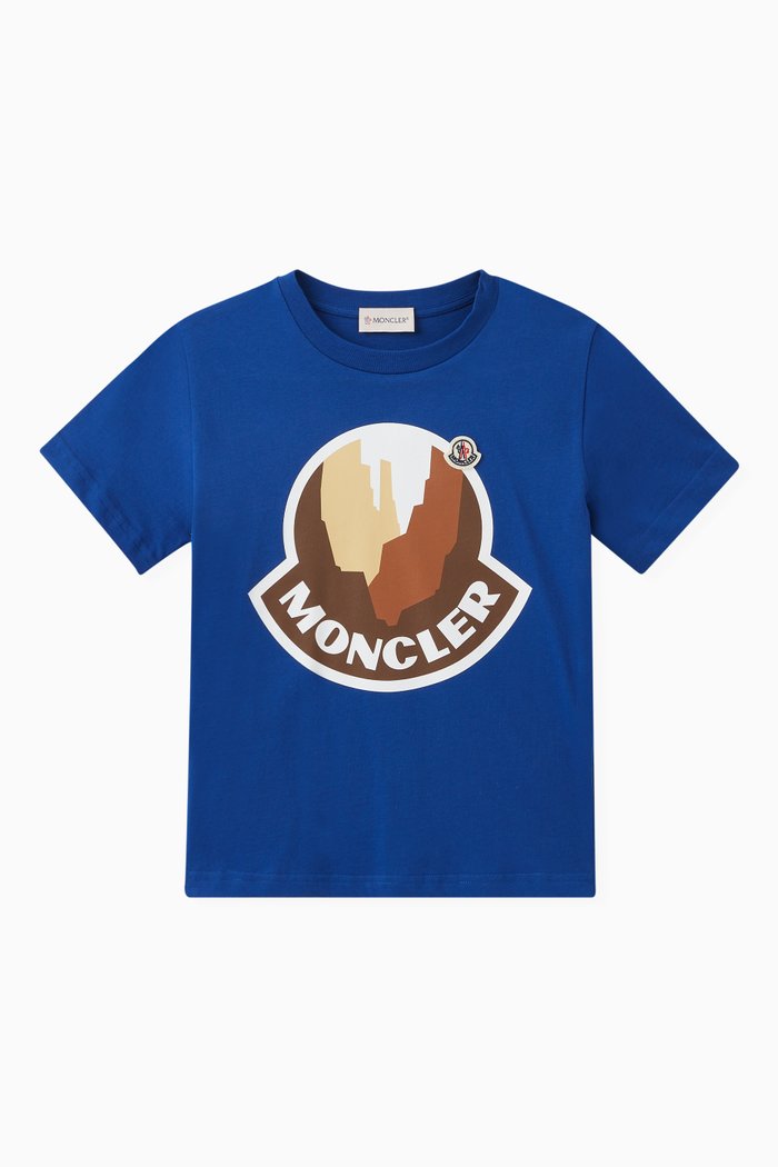 

Logo Print T-Shirt in Cotton, Blue