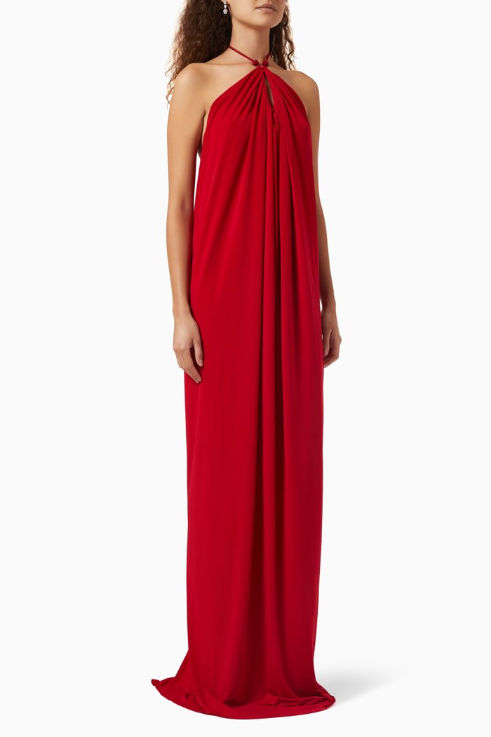 

Halterneck Gown in Jersey, Red