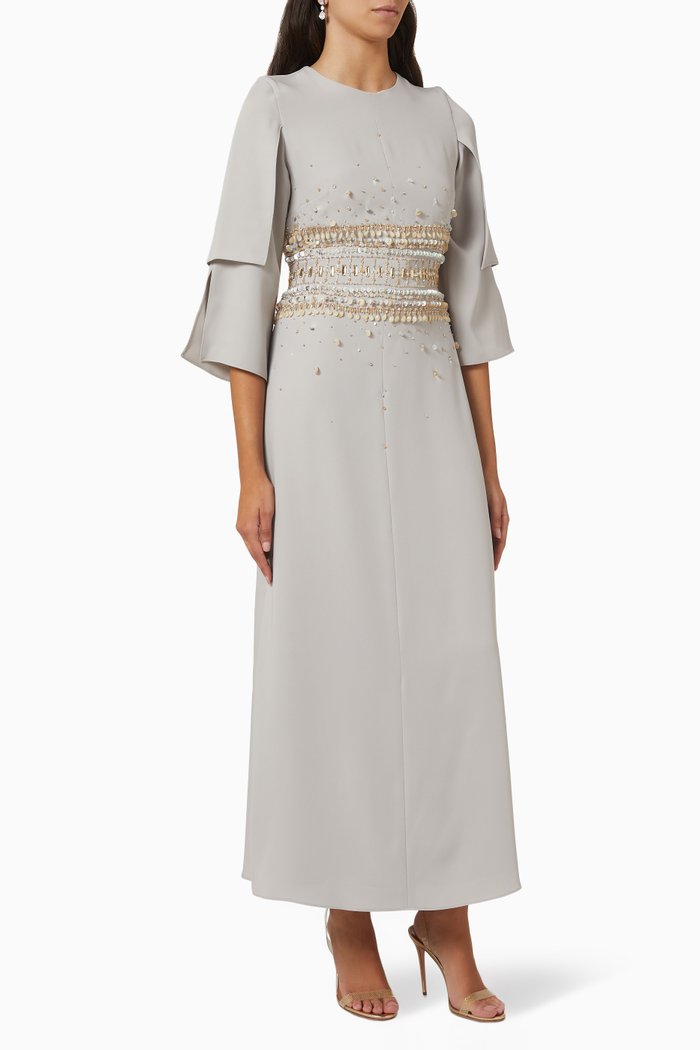 

Gene Embellished Belt Kaftan, Green