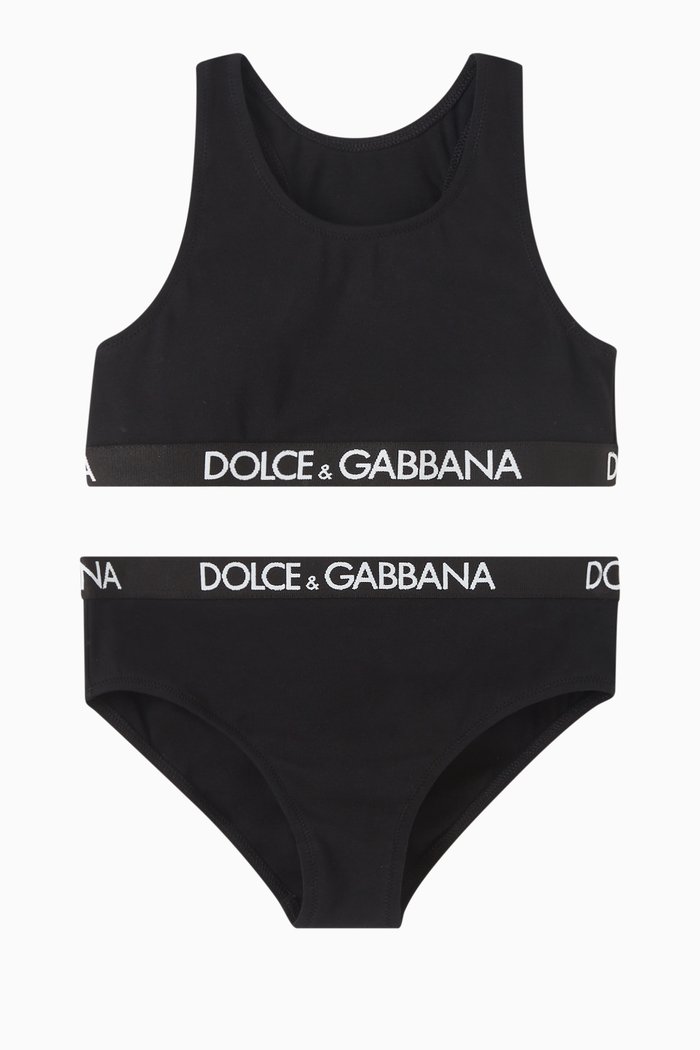 

Logo Underwear Set in Nylon, Black