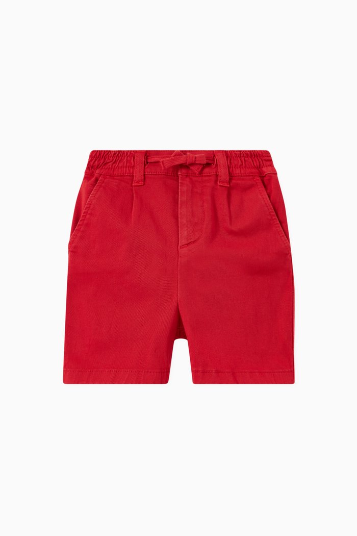 

Plain Shorts in Stretchy Cotton, Red