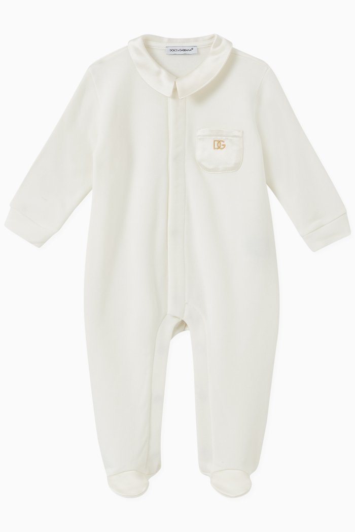 

Logo Sleepsuit in Cotton, White