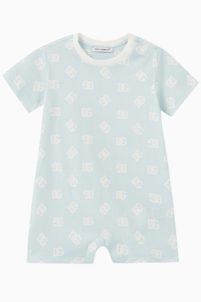 

DG All-over Logo Bodysuit in Cotton-jersey, Blue