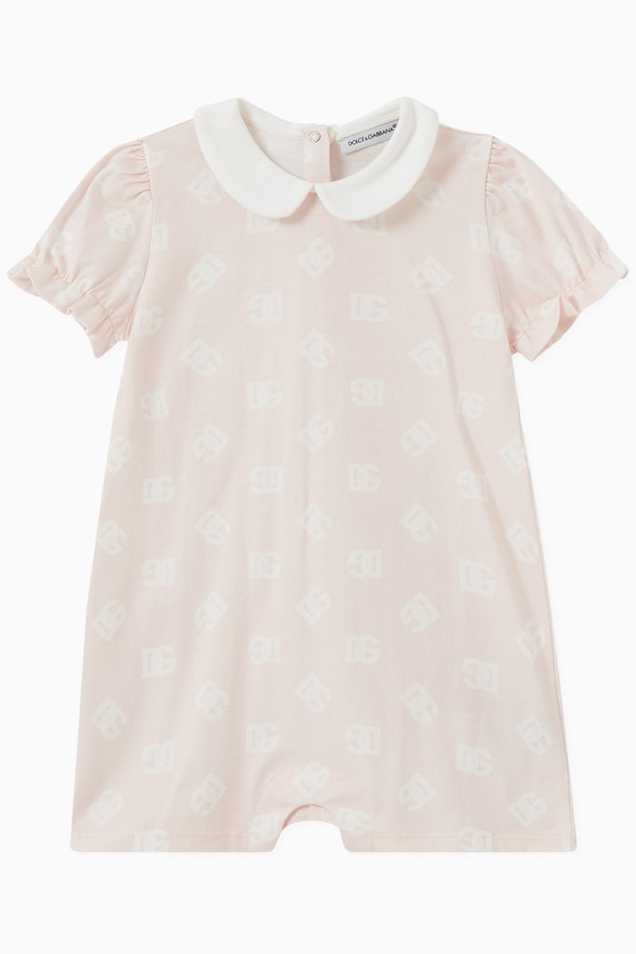 

Logo Romper in Cotton, Pink