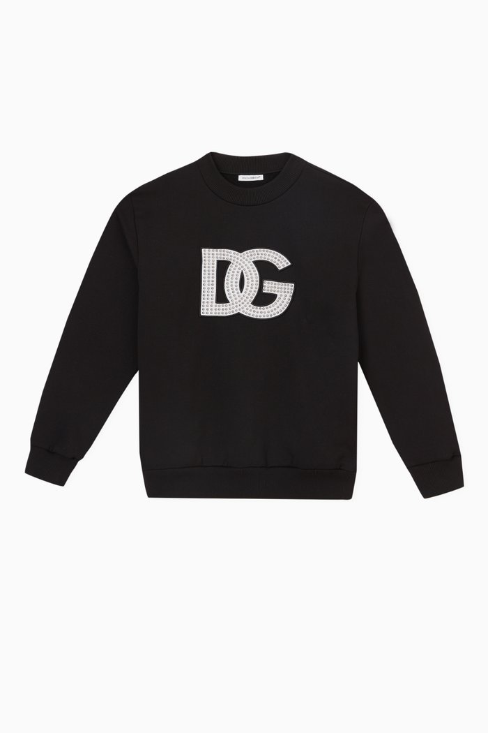 Logo Sweatshirt in Cotton, Black