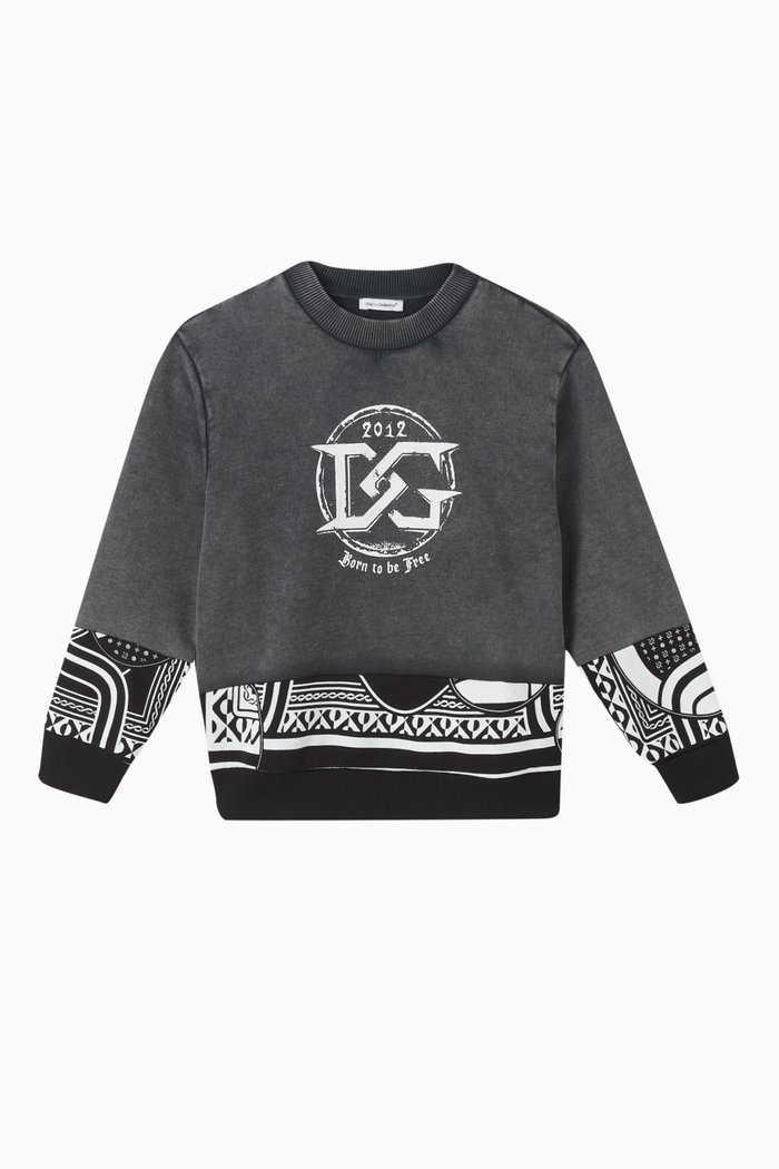 

Gothic Logo Sweatshirt in Cotton, Black