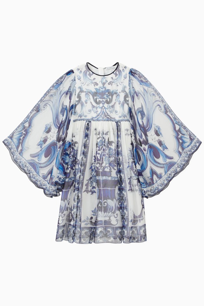 

Maiolica Dress in Silk, Blue