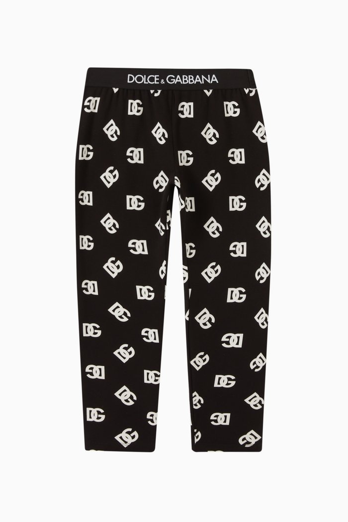

All-over Logo-print Leggings in Cotton-interlock, White