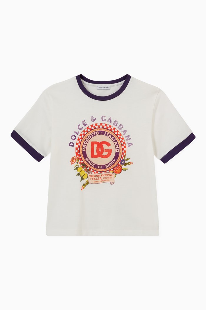 

DG Logo Print T-shirt in Cotton Jersey, White