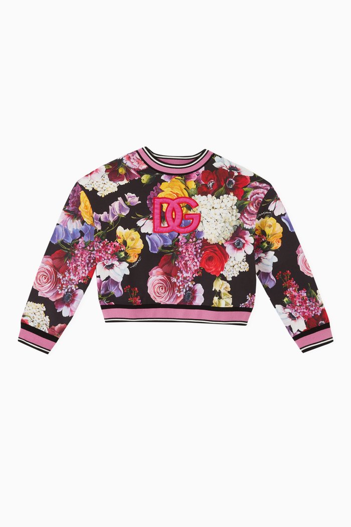 

Hydrangea-print Sweatshirt in Cotton-jersey, Multicolour